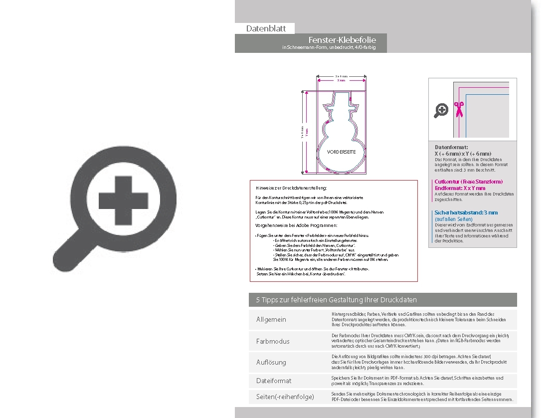 Product Bild fenster-klebefolie_unbedruckt_in_schneemann-form_konturgeschnitten