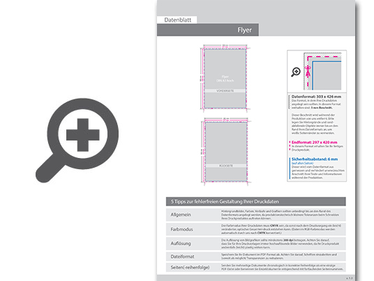 Product Bild multiloft-flyer_din_a3_hoch_(29_7_cm_x_42_0_cm)_einseitig_folienkaschiert_mit_softfeel-folie__4_4_farbig_(beidseitiger_druck)