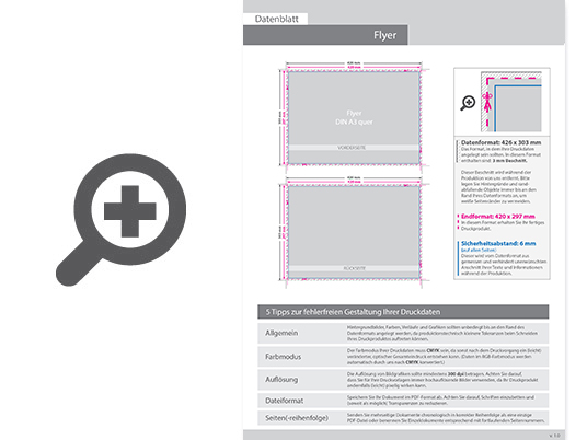 Product Bild multiloft-flyer_din_a3_quer_(42_0_cm_x_29_7_cm)_einseitig_folienkaschiert_mit_softfeel-folie__4_4_farbig_(beidseitiger_druck)